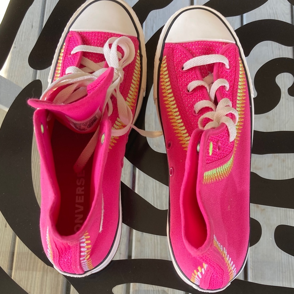 Converse Neon Pink Canvas Sneakers
